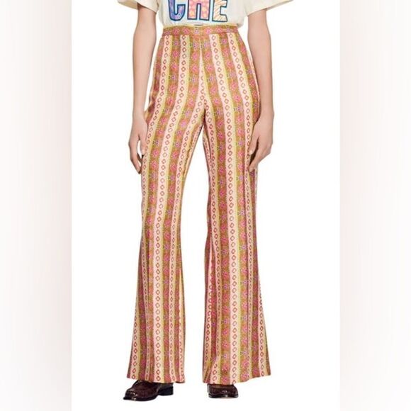 SANDRO
graphic-print stripe flared trousers - Picture 2 of 11
